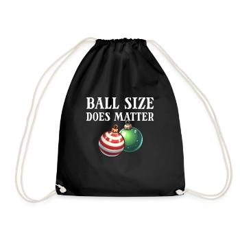 Ball size matters. Funny raunchy - Drawstring Bag - black - Front