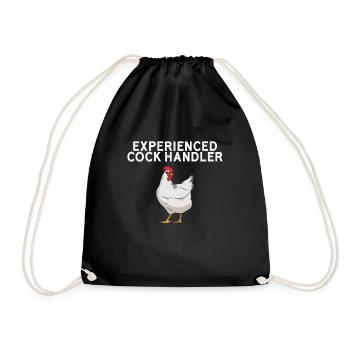 Experienced handler. Funny Women Keys - Drawstring Bag - black - Front