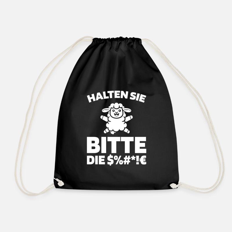 Schaf Halten Sie Bitte Die Fresse - Turnbeutel - Schwarz