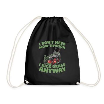 Lawn mower mowing - Drawstring Bag - black - Front