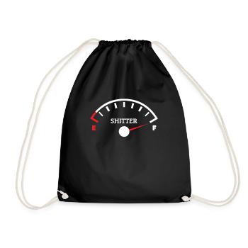 Full Shitter Funny Shit Knife Full of Shit - Drawstring Bag - black - Front
