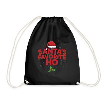 Santa's Favorite Ho Christmas Women's Favorite H - Drawstring Bag - black - Front