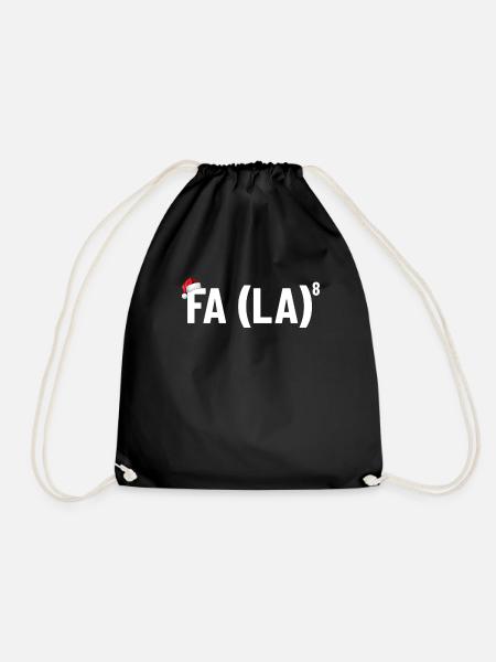 Fa (La) 8 Lustiger Weihnachts-Mathelehrer Fa La 8 - Turnbeutel - Schwarz