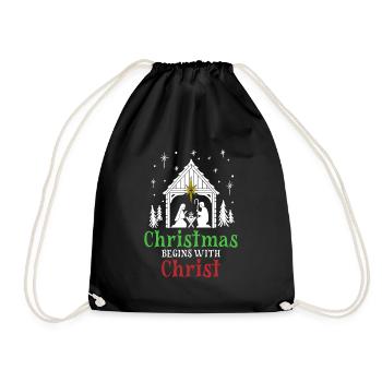 Noël commence avec le Christ - Sac de sport léger - noir - Devant
