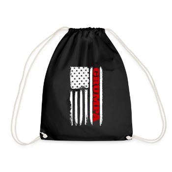 Grumpa Drapeau Américain Patriotique Grand-père Fête des Pères - Sac de sport léger - noir - Devant