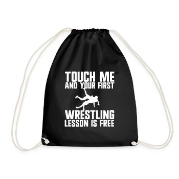 Touchez-moi et votre première leçon de lutte est - Sac de sport léger - noir - Devant