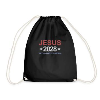 Jesus 2028 Die einzige Hoffnung für Amerika Wählen - Turnbeutel - Schwarz - Vorne