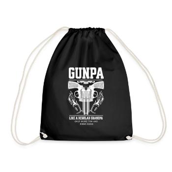 Gunpa Revolver Lustiger Gun Opa Vatertag GunpaWaff - Turnbeutel - Schwarz - Vorne