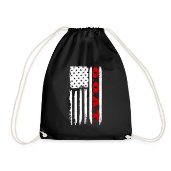 CHÈVRE. Drapeau américain GOAT - Sac de sport léger - noir - Devant