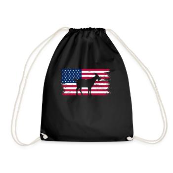 CHÈVRE. Drapeau américain GOAT - Sac de sport léger - noir - Devant