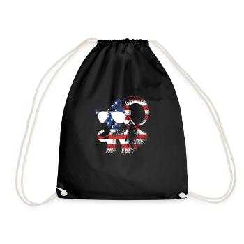 CHÈVRE. Drapeau américain GOAT - Sac de sport léger - noir - Devant
