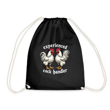 Experienced handler. Funny Women Keys - Drawstring Bag - black - Front