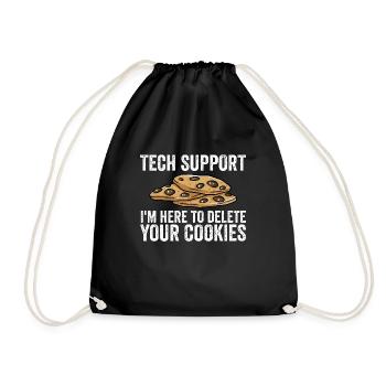 Technischer Support Ich bin hier, um Ihre Cookies - Turnbeutel - Schwarz - Vorne