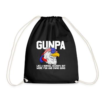 Gunpa Eagle Lustiger Gun Opa Vatertag Gunpa - Turnbeutel - Schwarz - Vorne