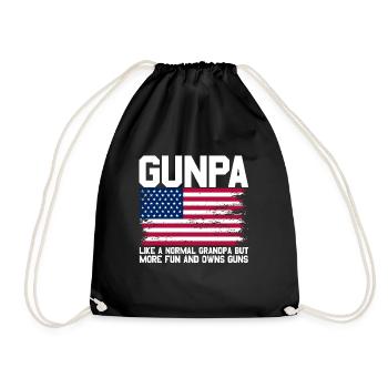 Gunpa Amerikanische Flagge Gun Opa Vatertag Gunpa - Turnbeutel - Schwarz - Vorne