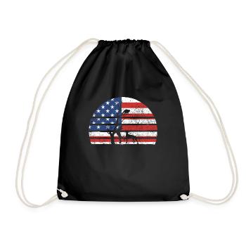 Patriotischer Coonhunter USA-Flaggen-Jagd-Hundewas - Turnbeutel - Schwarz - Vorne
