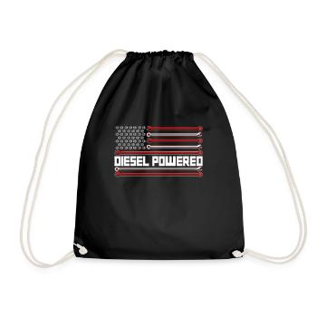 Dieselbetriebener Dieselmechaniker mit amerikanisc - Turnbeutel - Schwarz - Vorne