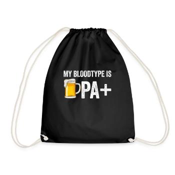 Meine Blutgruppe ist IPA+ Lustiger Bierliebhaber I - Turnbeutel - Schwarz - Vorne