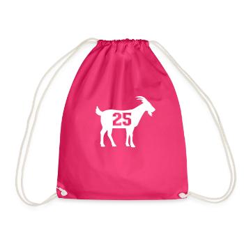 Ziege 25 G.O.A.T. Nummer fünfundzwanzig Ziege - Turnbeutel - Fuchsia - Vorne