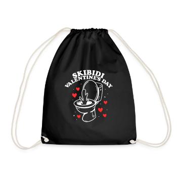 Skibidi Valentinstag Jungen Teen Skibidi Toilette - Turnbeutel - Schwarz - Vorne
