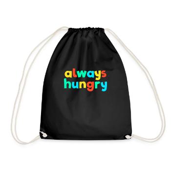 Always Hungry Brat Gen Z Kidcore Always Hungry - Drawstring Bag - black - Front