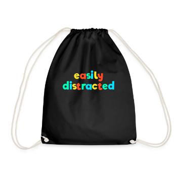 Slightly Distracted Kid Core Brat Gen Z Kidcore - Drawstring Bag - black - Front