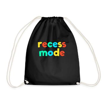 Recess Mode Kid Core Brat Gen Z Recess Kidcore - Drawstring Bag - black - Front
