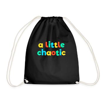 A Little Chaotic Kid Core, Funny Brat Ge - Drawstring Bag - black - Front