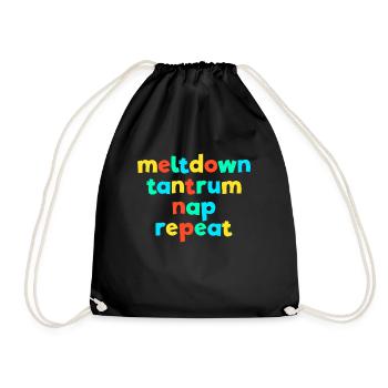 Meltdown Tantrum Nap Repeat Kid Core Gen Z Kidcore - Drawstring Bag - black - Front