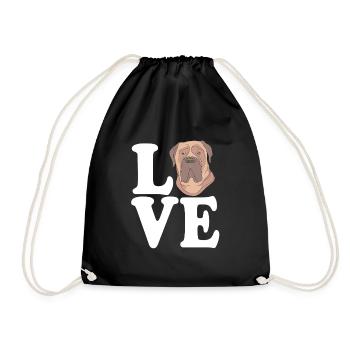 Bullmastiff Dog - Drawstring Bag - black - Front