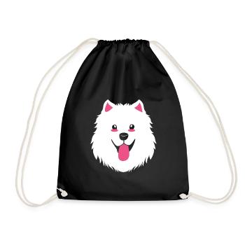 Samojede Hund Samoyed - Turnbeutel - Schwarz - Vorne