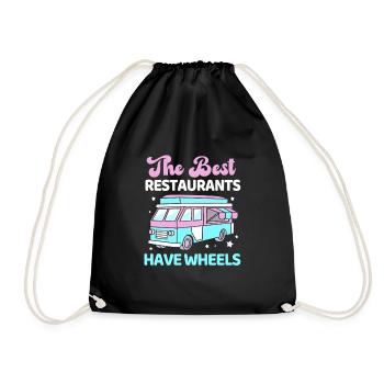 Snack Food Truck - Drawstring Bag - black - Front
