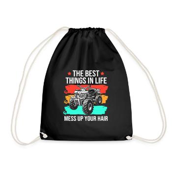 Quad bike - Drawstring Bag - black - Front