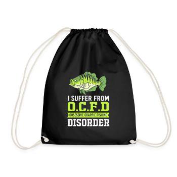 Crappie Fish Perch Sunfish - Drawstring Bag - black - Front