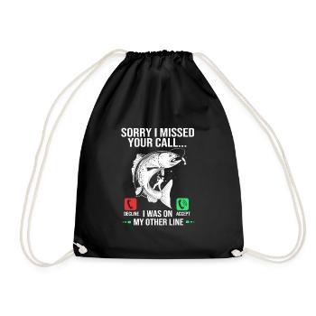 Truite, pêche, hameçon, canne à pêche, pêcheur, poisson-grenouille - Sac de sport léger - noir - Devant
