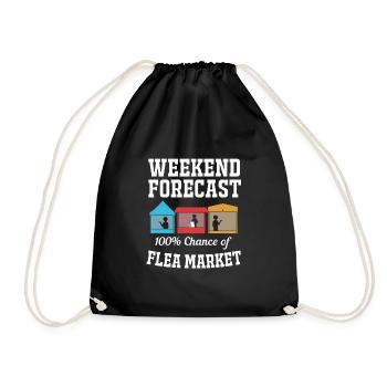 Flea market flea market - Drawstring Bag - black - Front