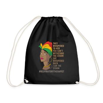 Breathing Breathing Respiratory Therapist Oxygen - Drawstring Bag - black - Front