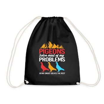Pigeons Pigeon - Drawstring Bag - black - Front