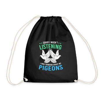 Pigeon pigeons - Drawstring Bag - black - Front