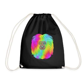 Tamarin Monkey Monkey Monkey Monkey Face - Drawstring Bag - black - Front