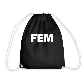 FEM - Turnbeutel - Schwarz - Vorne