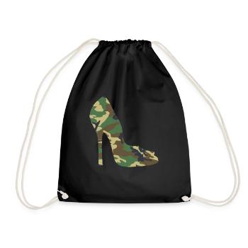 Heels Woodland Camo Damen-High-Heels in Camouflage - Turnbeutel - Schwarz - Vorne