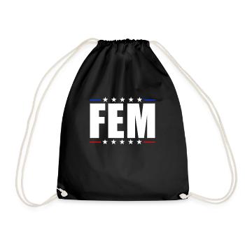 FEM - Turnbeutel - Schwarz - Vorne