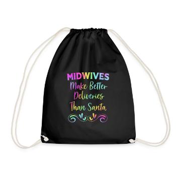 Midwife - Drawstring Bag - black - Front