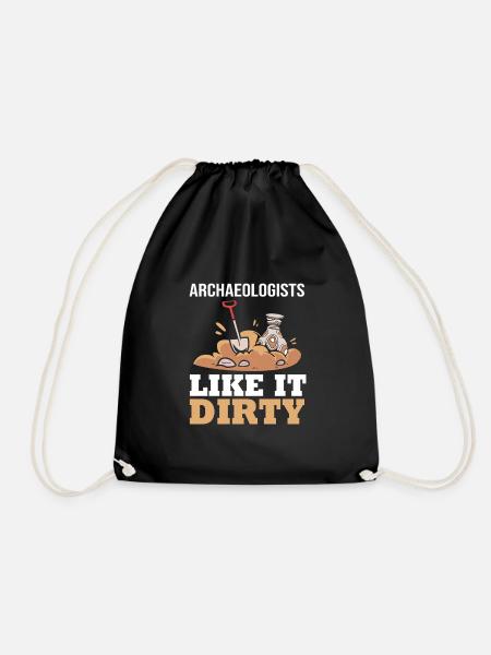 Archaeology - Drawstring Bag - black