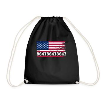 86 47 Amerikanische Flagge 8647 Dezenter Anti-Trum - Turnbeutel - Schwarz - Vorne