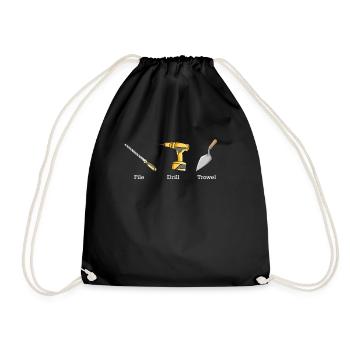 File drill, trowel, tools, subtle anti-strum - Drawstring Bag - black - Front