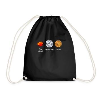 Fire Opal Diamond Topaz Gemstones, Subtle Anti- - Drawstring Bag - black - Front