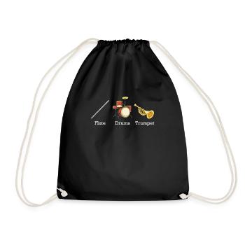 Flute Drums, Trumpet Band, Instruments, Anti-T - Drawstring Bag - black - Front