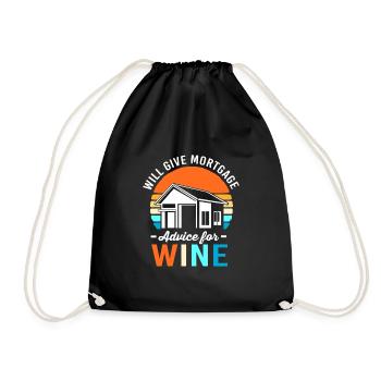 Debt Condominium Mortgage - Drawstring Bag - black - Front